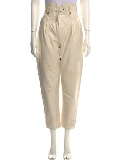 Pre-owned Iro Lamb Leather Straight Leg Pants In Neutral