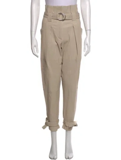 Pre-owned Iro Lamb Leather Straight Leg Pants In Neutrals