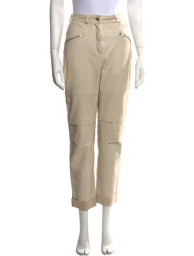 Pre-owned Iro Lamb Leather Straight Leg Pants In Neutrals
