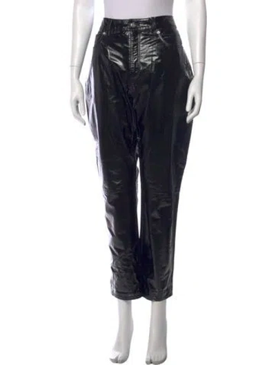 Pre-owned Iro Lamb Leather Straight Leg Pants W/ Tags In Black