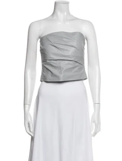 Pre-owned Iro Lamb Leather Strapless Top In Black