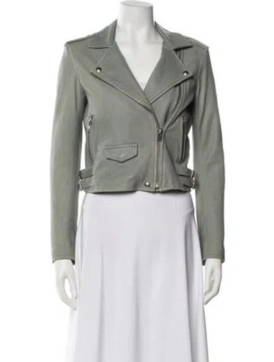 Pre-owned Iro Lamb Leather Trench Coat In Green