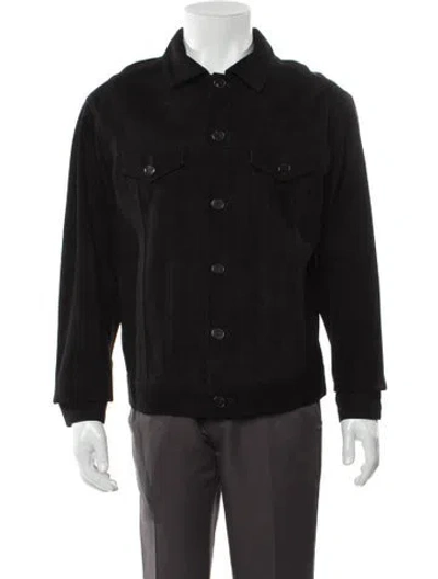 Pre-owned Iro Lamb Leather Trucker Jacket In Black