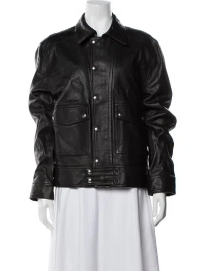 Pre-owned Iro Lamb Leather Utility Jacket In Grey