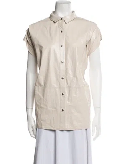 Pre-owned Iro Lamb Leather Vest In Blue