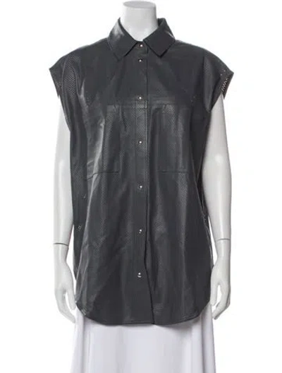 Pre-owned Iro Lamb Leather Vest In Gray