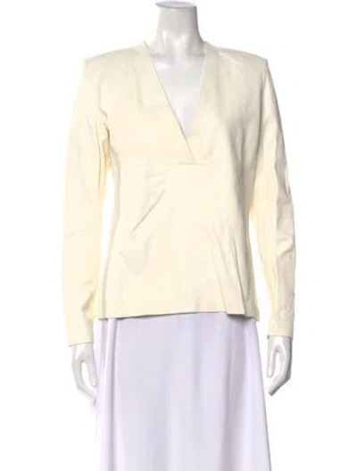 Pre-owned Iro Lamb Leather V-neck Top In Neutral