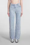 Iro Lambert 2 Jeans In Cyan Cotton In Cyan
