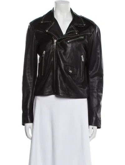 Pre-owned Iro Lambskin Biker Jacket In Black