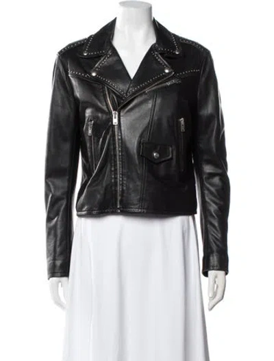 Pre-owned Iro Lambskin Biker Jacket In Black