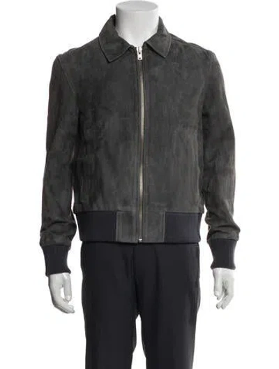 Pre-owned Iro Lambskin Bomber Jacket In Gray