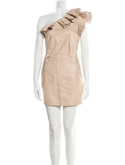 Pre-owned Iro Lambskin Mini Dress In Neutral