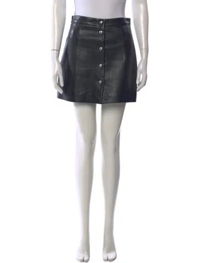 Pre-owned Iro Lambskin Mini Skirt In Black