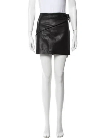 Pre-owned Iro Lambskin Mini Skirt In Black