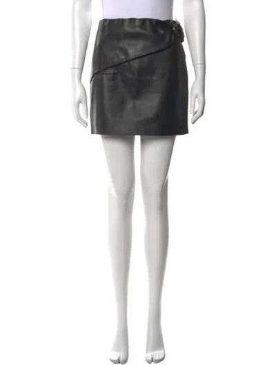 Pre-owned Iro Lambskin Mini Skirt In Black