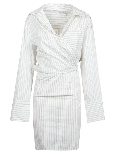 Iro Lazul Wrap-style White Dress In Yellow