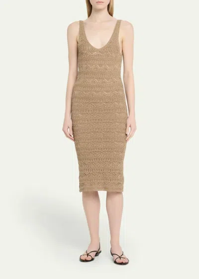 Iro Lazza Woven Bodycon Dress In Brown