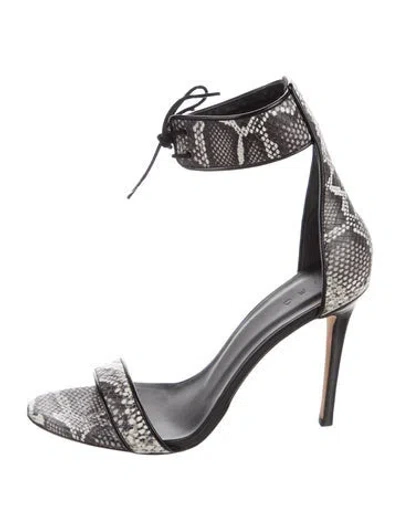 Pre-owned Iro Leather Animal Print Sandals In Black