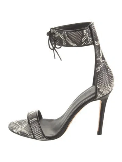 Pre-owned Iro Leather Animal Print Sandals In Gray