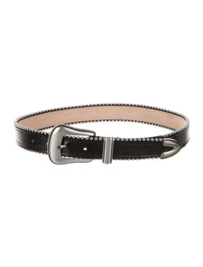 Pre-owned Iro Leather Beaded Accents Belt In Black