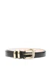 Iro Cool Flat Blg Belts In Black Leather In Black