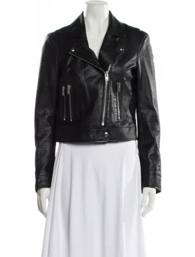 Pre-owned Iro Leather Biker Jacket In Black