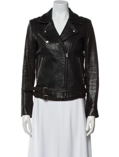 Pre-owned Iro Leather Biker Jacket In Black
