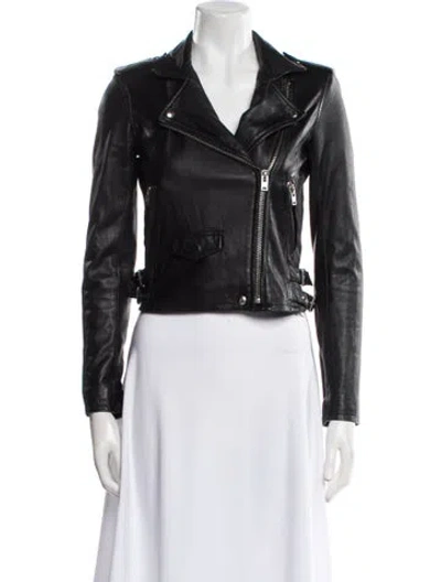 Pre-owned Iro Leather Biker Jacket In Black