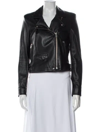 Pre-owned Iro Leather Biker Jacket In Black
