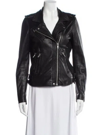 Pre-owned Iro Leather Biker Jacket In Black