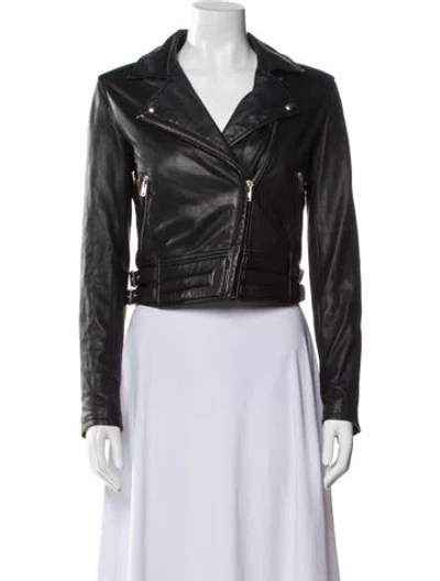 Pre-owned Iro Leather Biker Jacket In Black