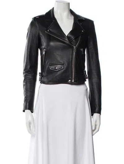 Pre-owned Iro Leather Biker Jacket In Black