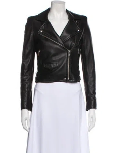 Pre-owned Iro Leather Biker Jacket In Black