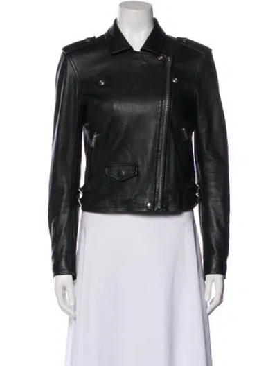 Pre-owned Iro Leather Biker Jacket In Black