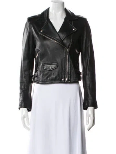 Pre-owned Iro Leather Biker Jacket In Black