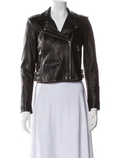Pre-owned Iro Leather Biker Jacket In Black
