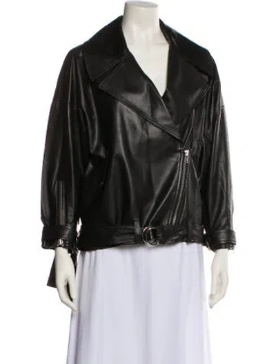 Pre-owned Iro Leather Biker Jacket In Black