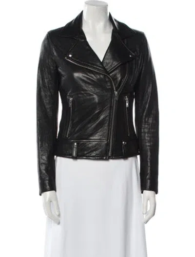 Pre-owned Iro Leather Biker Jacket In Black