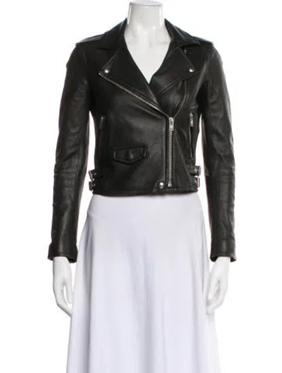 Pre-owned Iro Leather Biker Jacket In Black