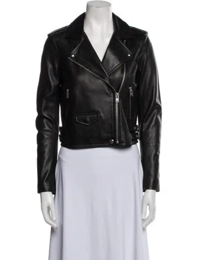 Pre-owned Iro Leather Biker Jacket In Black
