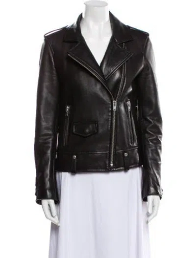 Pre-owned Iro Leather Biker Jacket In Black