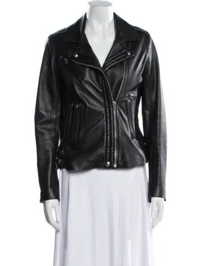 Pre-owned Iro Leather Biker Jacket In Black