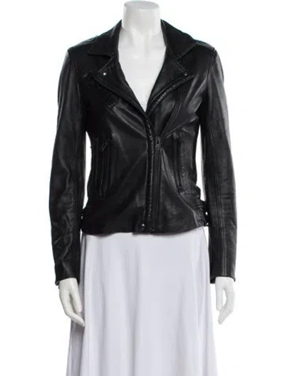 Pre-owned Iro Leather Biker Jacket In Black