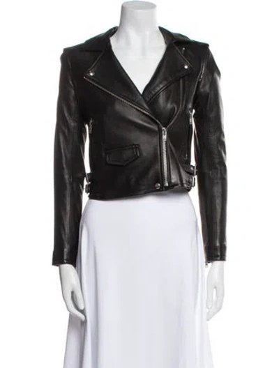 Pre-owned Iro Leather Biker Jacket In Black