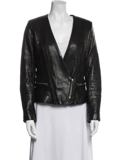 Pre-owned Iro Leather Biker Jacket In Black