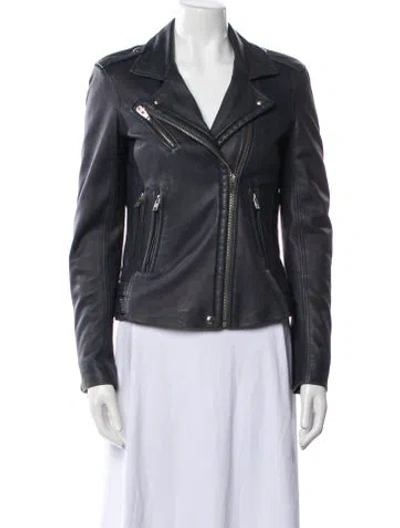 Pre-owned Iro Leather Biker Jacket In Black