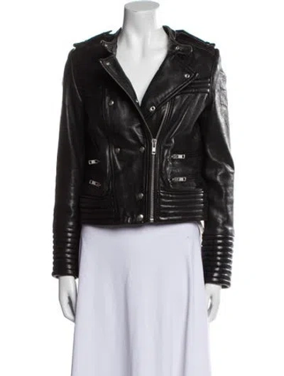 Pre-owned Iro Leather Biker Jacket In Black