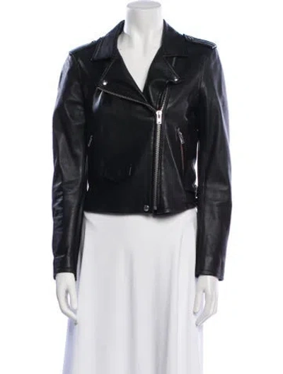 Pre-owned Iro Leather Biker Jacket In Black