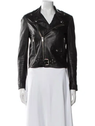 Pre-owned Iro Leather Biker Jacket In Black