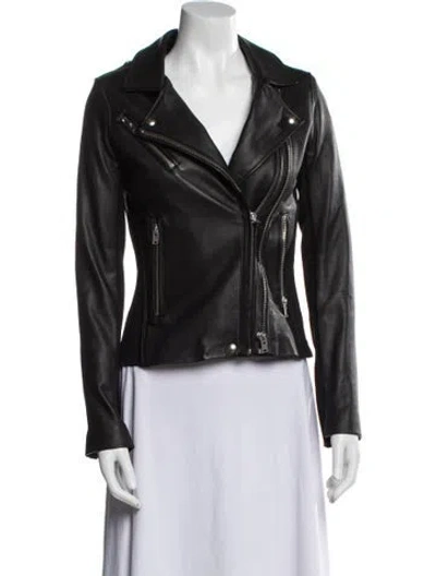Pre-owned Iro Leather Biker Jacket In Black